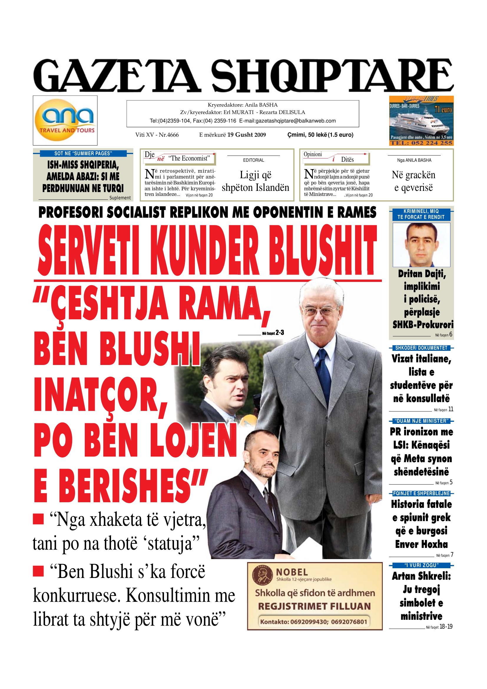 Gazeta Shqiptare 2009-08-19